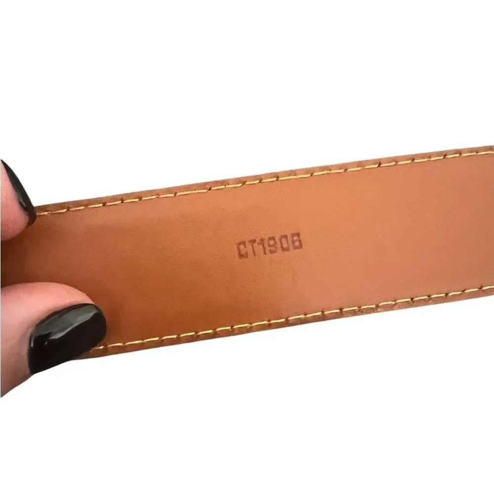 Louis Vuitton Brown Belt with Gold Buckle